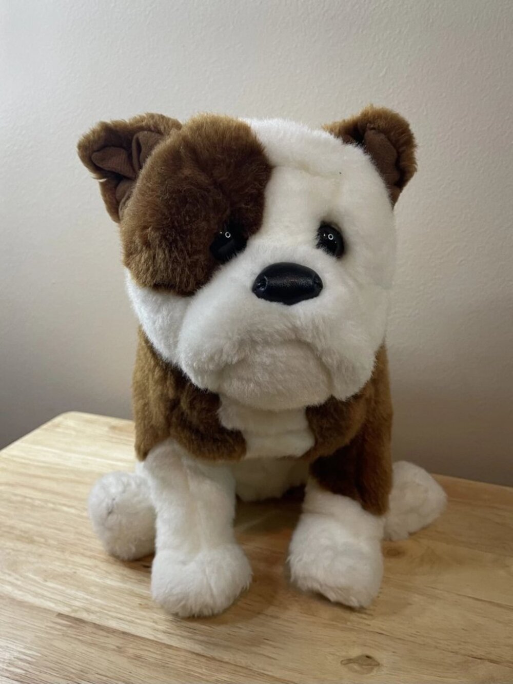 Douglas Cuddle Toys Hardy Bulldog Plush 16" Brown White Stuffed Animal Soft Toy
